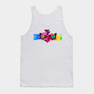 Rainbow Colors. Multicolored Morpho Butterflies Wings Tank Top